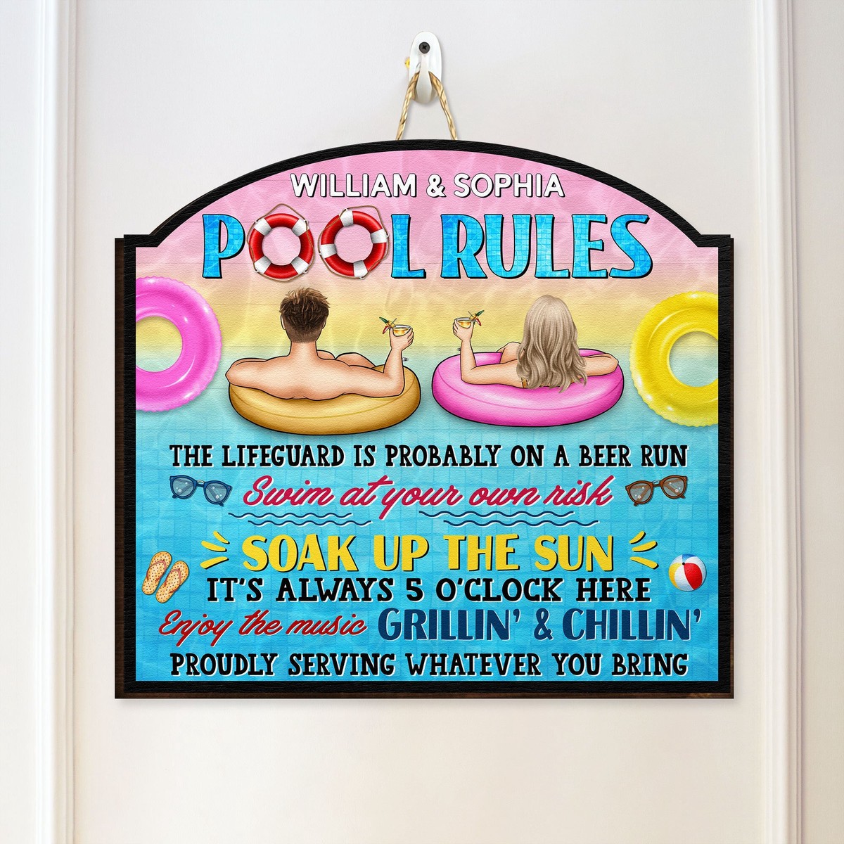 new-arrival-pool-rules-personalized-custom-shaped-wood-sign