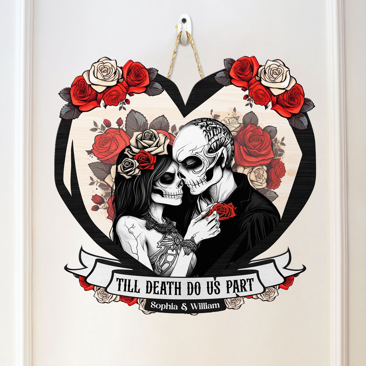 til-death-do-us-part-couple-skull-personalized-custom-shaped-wood-sign