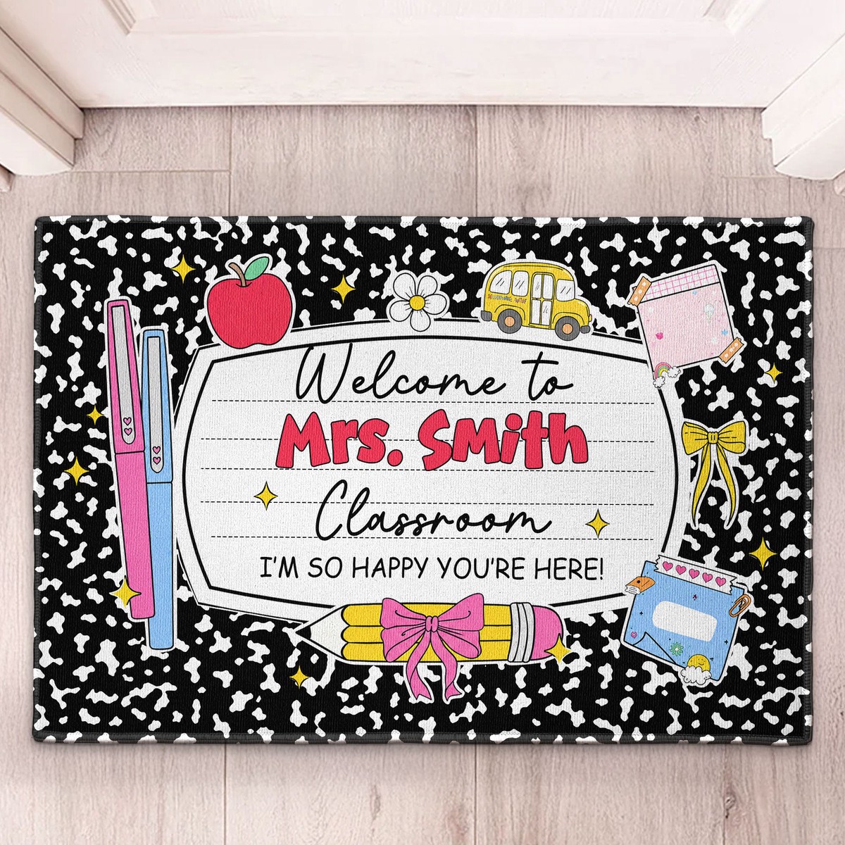 welcome-to-classroom-composition-book-design-personalized-doormat
