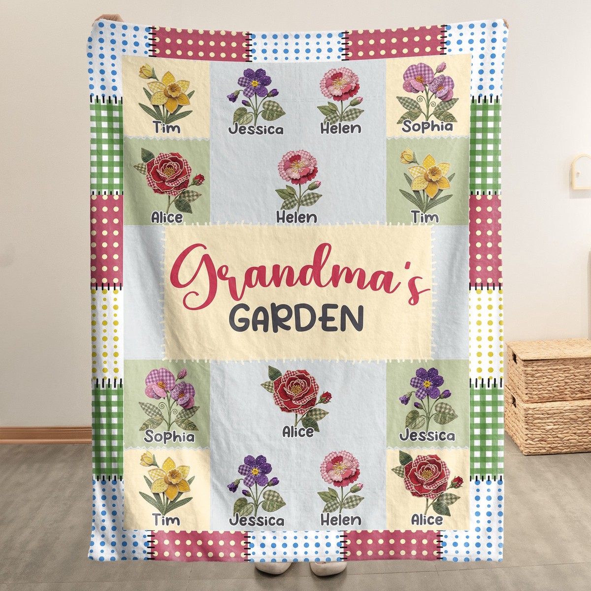 grandma-s-garden-patchwork-birth-flower-personalized-blanket