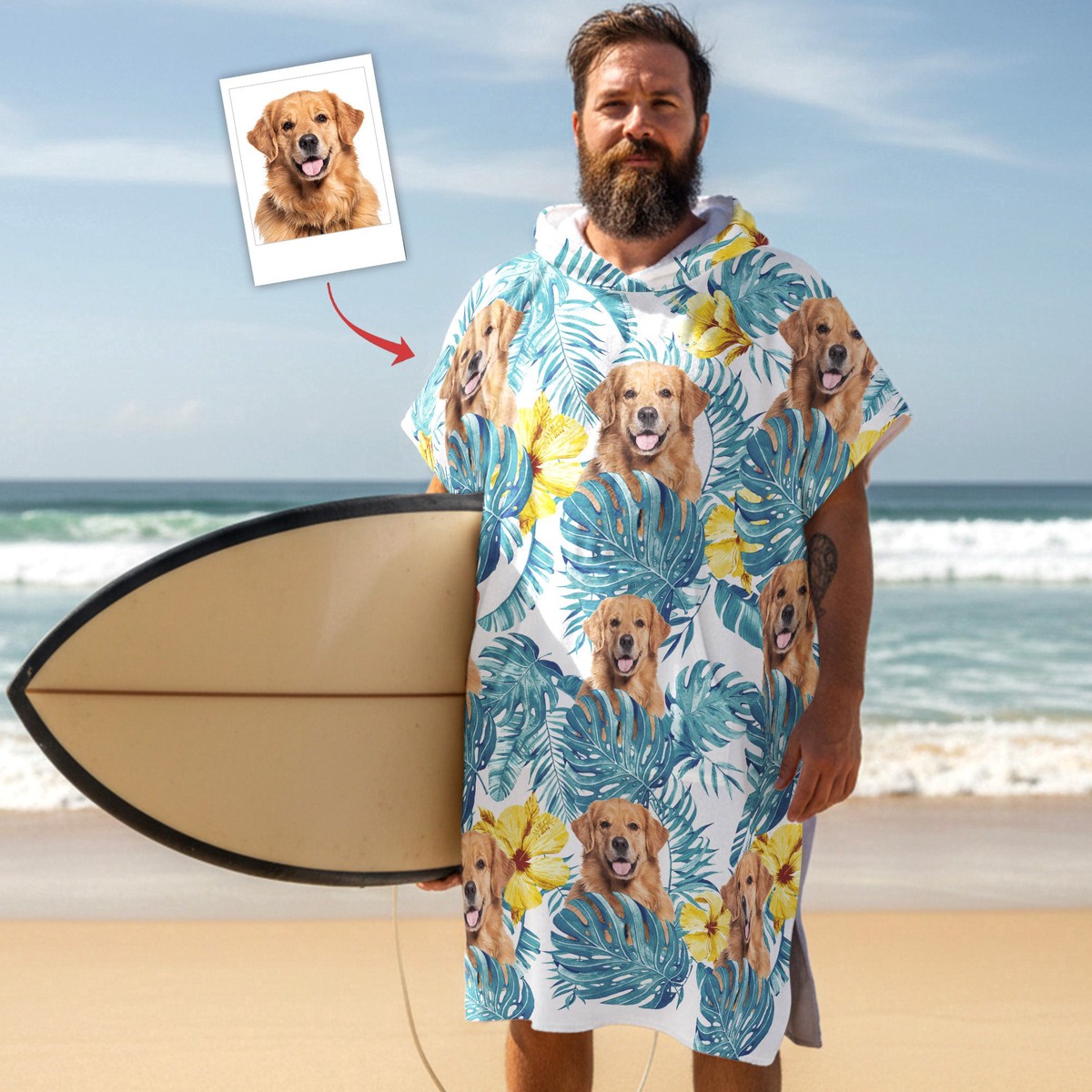 custom-dog-face-hawaiin-pattern-personalized-beach-towel