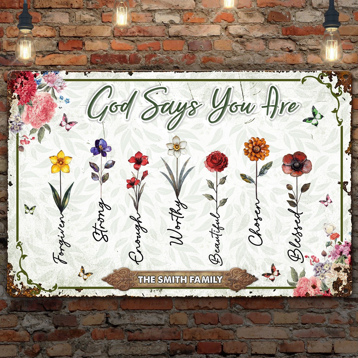 god-says-you-are-floral-version-personalized-metal-sign