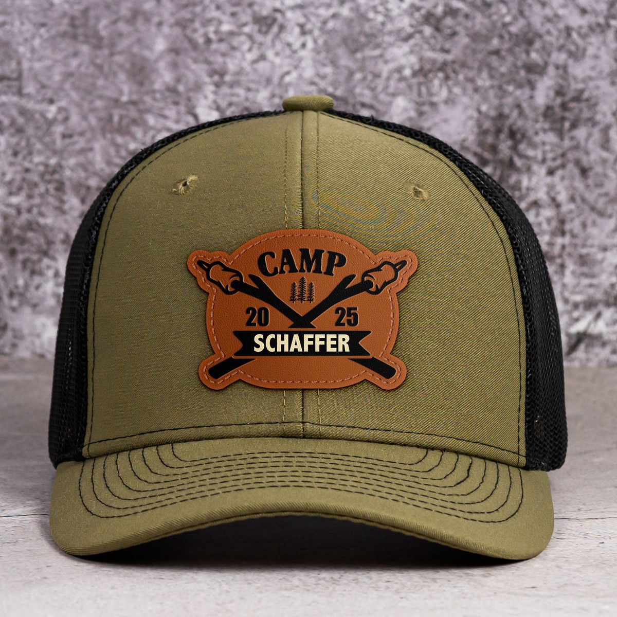 camping-road-trip-personalized-leather-patch-hat