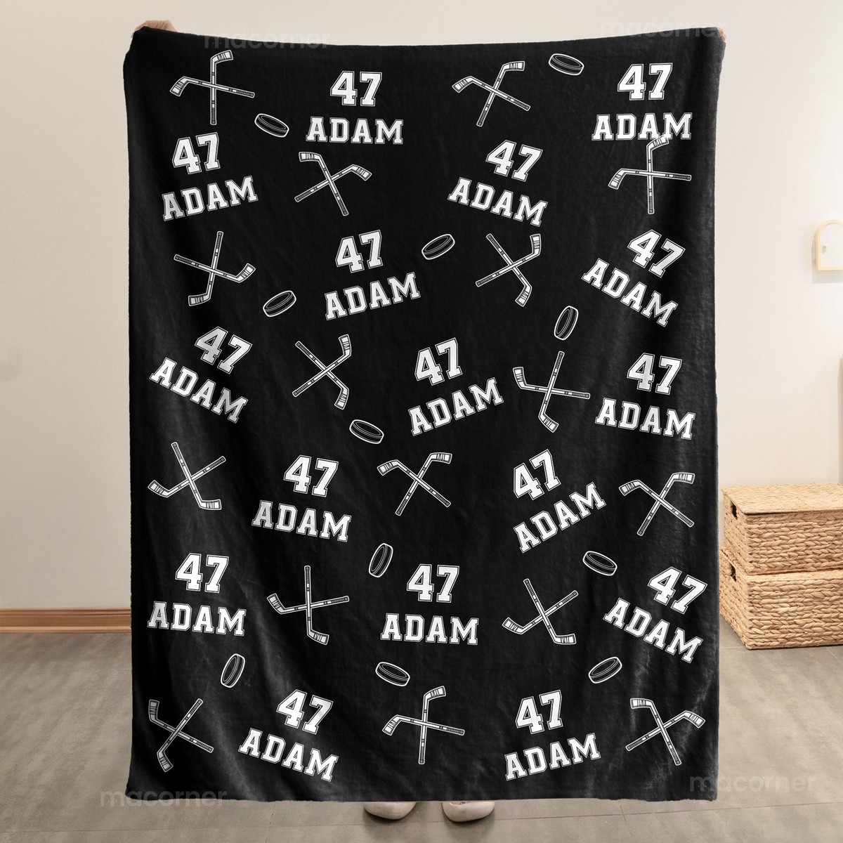 hockey-custom-name-number-personalized-blanket