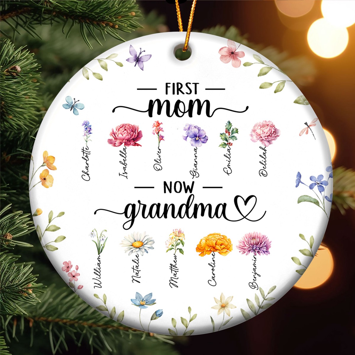 ceramic-ornament-flowers-first-mom-now-grandma-personalized-ceramic-ornament