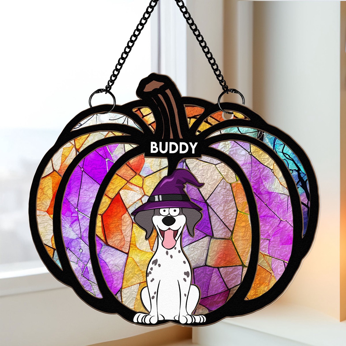 halloween-time-with-my-pet-personalized-window-hanging-suncatcher-ornament