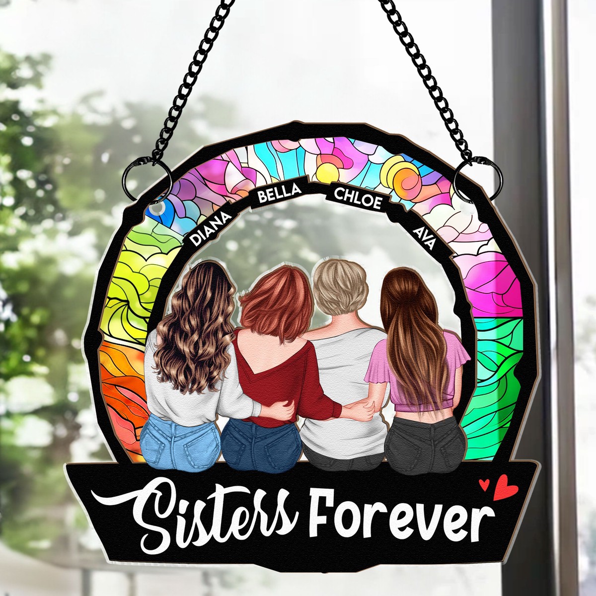sisters-are-forever-personalized-window-hanging-suncatcher-ornament