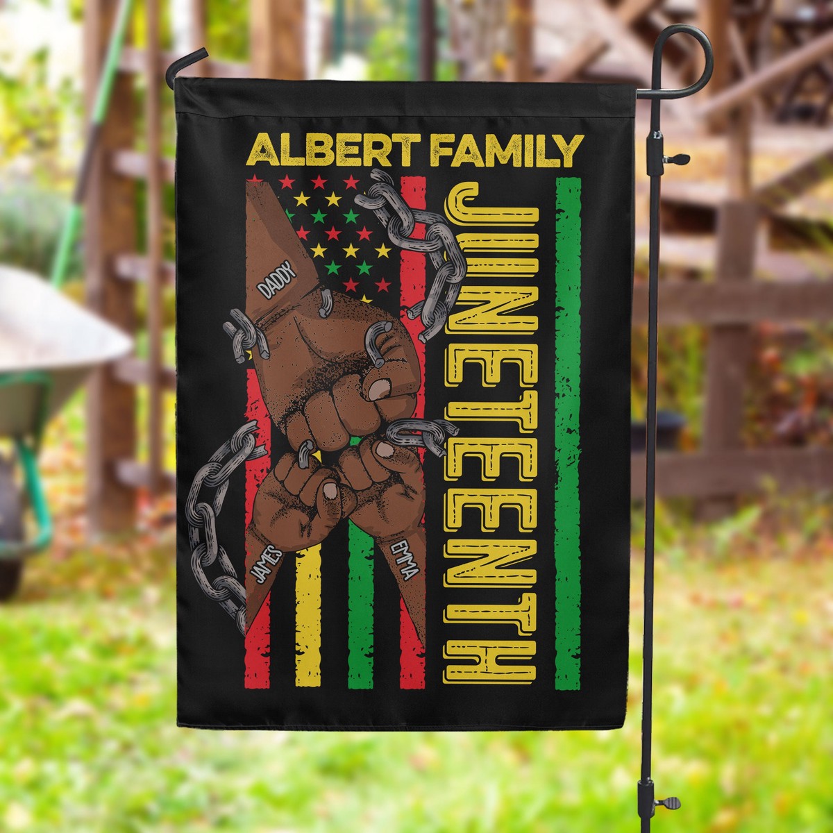 juneteenth-fist-bump-personalized-flag