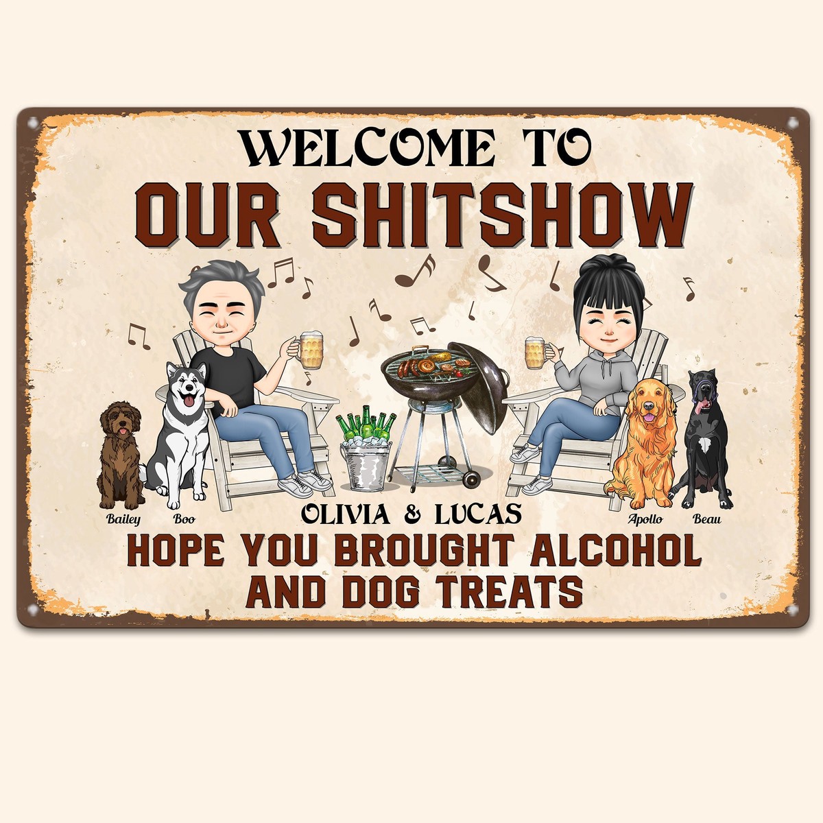 welcome-to-shitshow-personalized-metal-sign