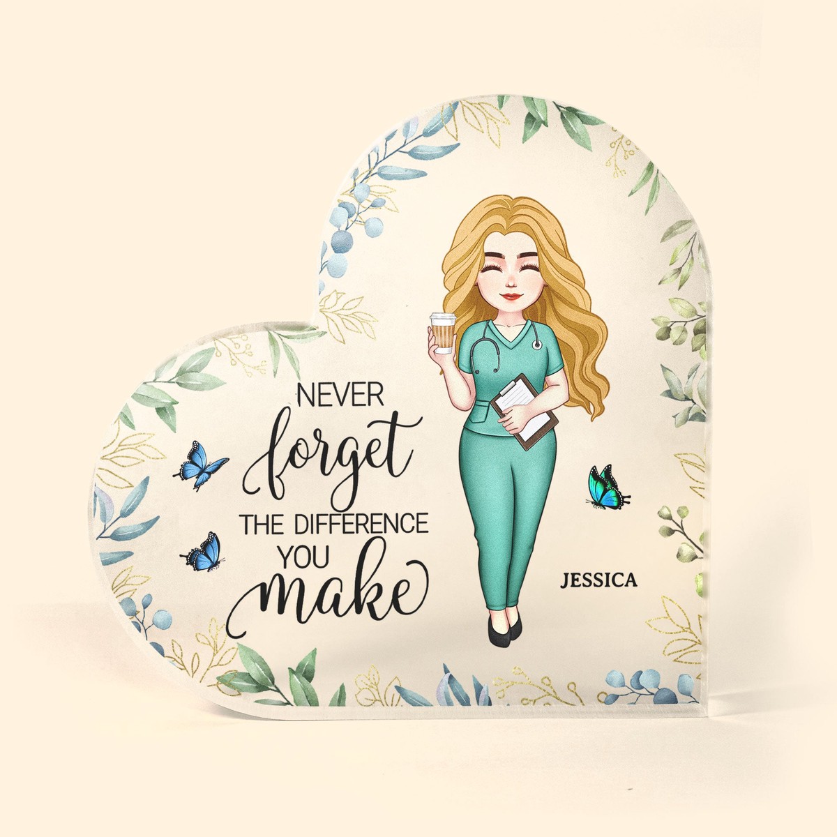 never-forget-the-difference-you-make-personalized-heart-shaped-acrylic-plaque