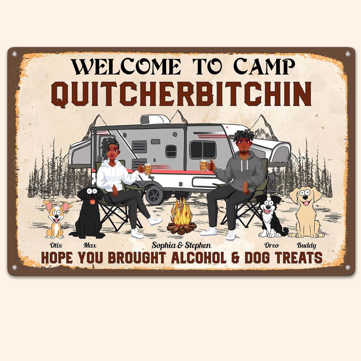 alcohol-and-dog-treats-personalized-metal-sign