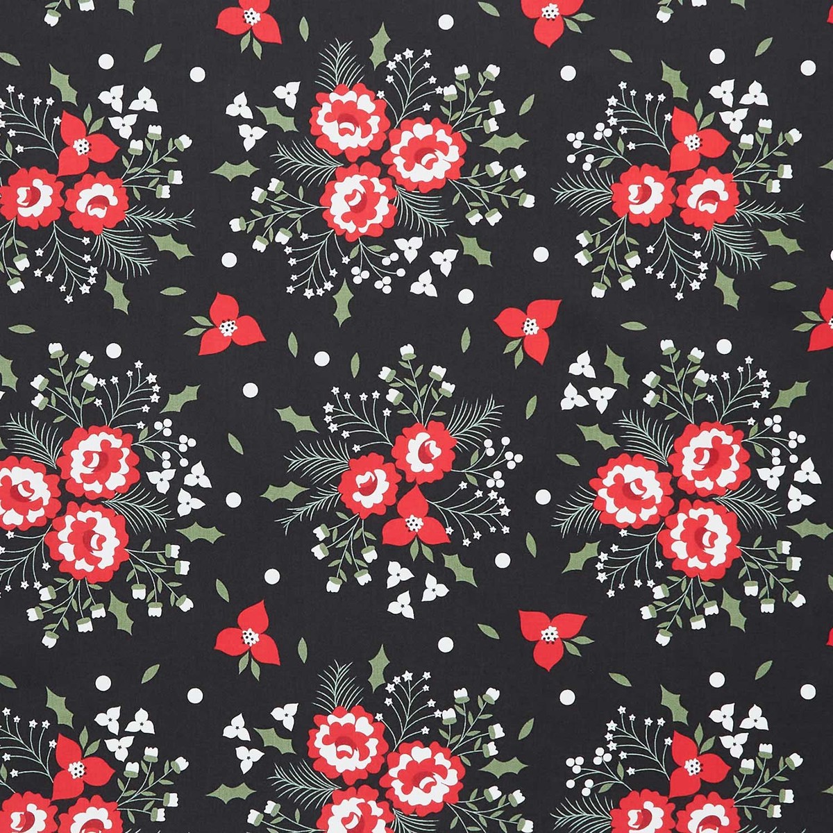 starberry-holiday-rose-charcoal-yardage